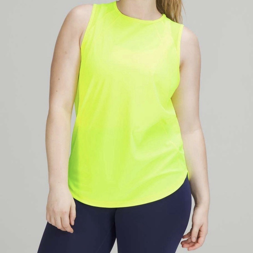 NEW Lululemon Sculpt Tank Top Neon Yellow Moisture Wicking Athletic Outdoors 14